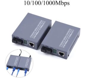 Convertidor de medio óptico de fibra Gigabit, 10/100/1000Mbps, 20km, puerto SC